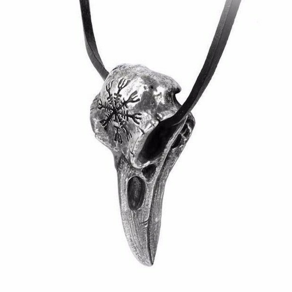 Alchemy Gothic Helm of Awe Ravenskull Odin Pendant NWT - Picture 1 of 5